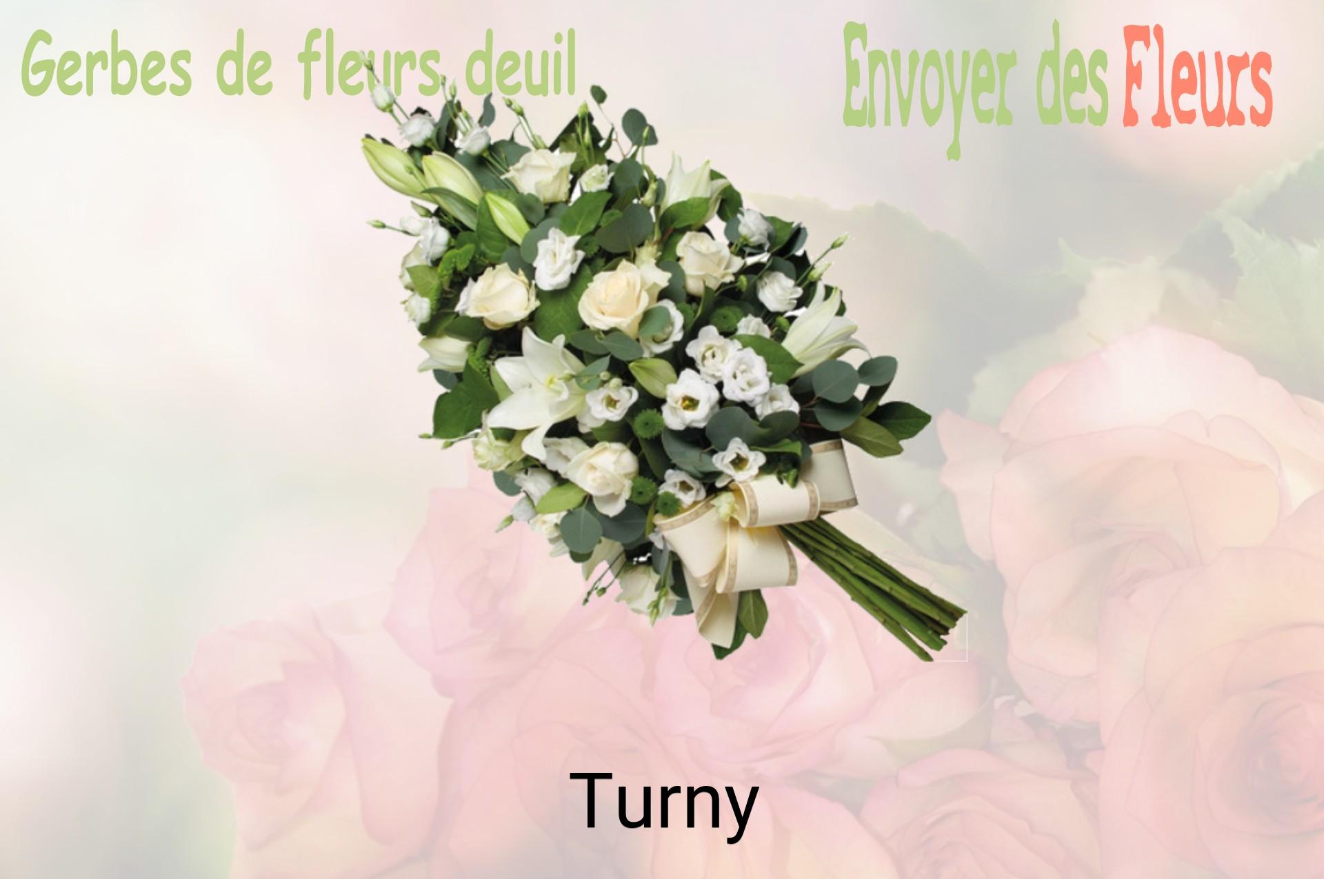 Gerbe de fleurs de deuil livrée à Turny